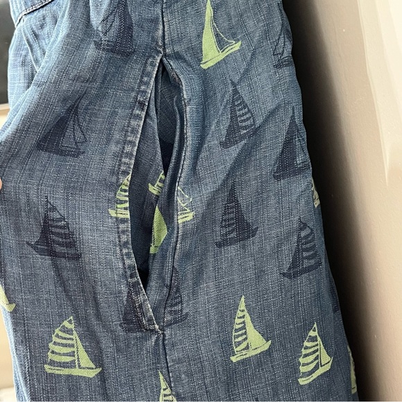 Anthropologie Dress Denim Chambray Nautical‎ Boats Porridge size 4 w/ Pockets - Picture 7 of 10